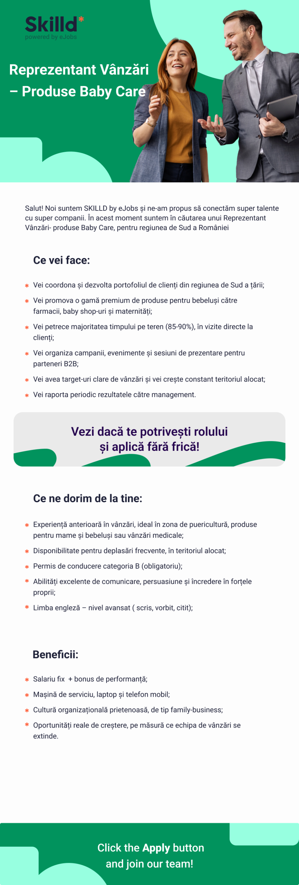 Reprezentant Vânzări medicale-Produse Baby Care