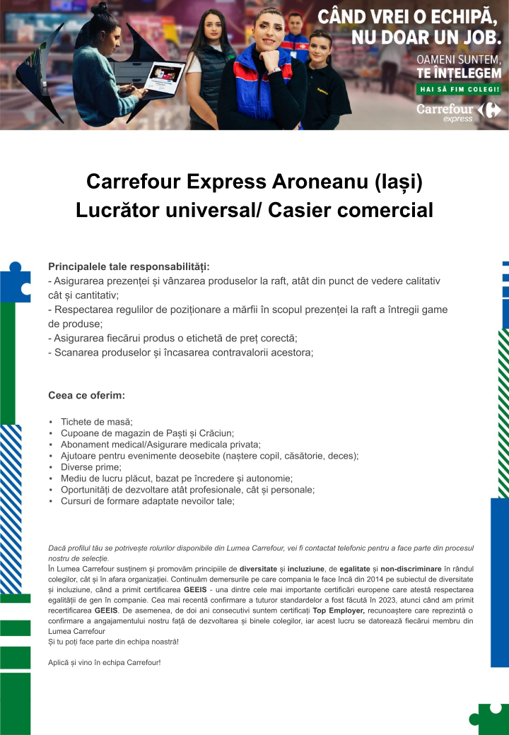 Deschidem în curând Carrefour Express Aroneanu- (Iași)
