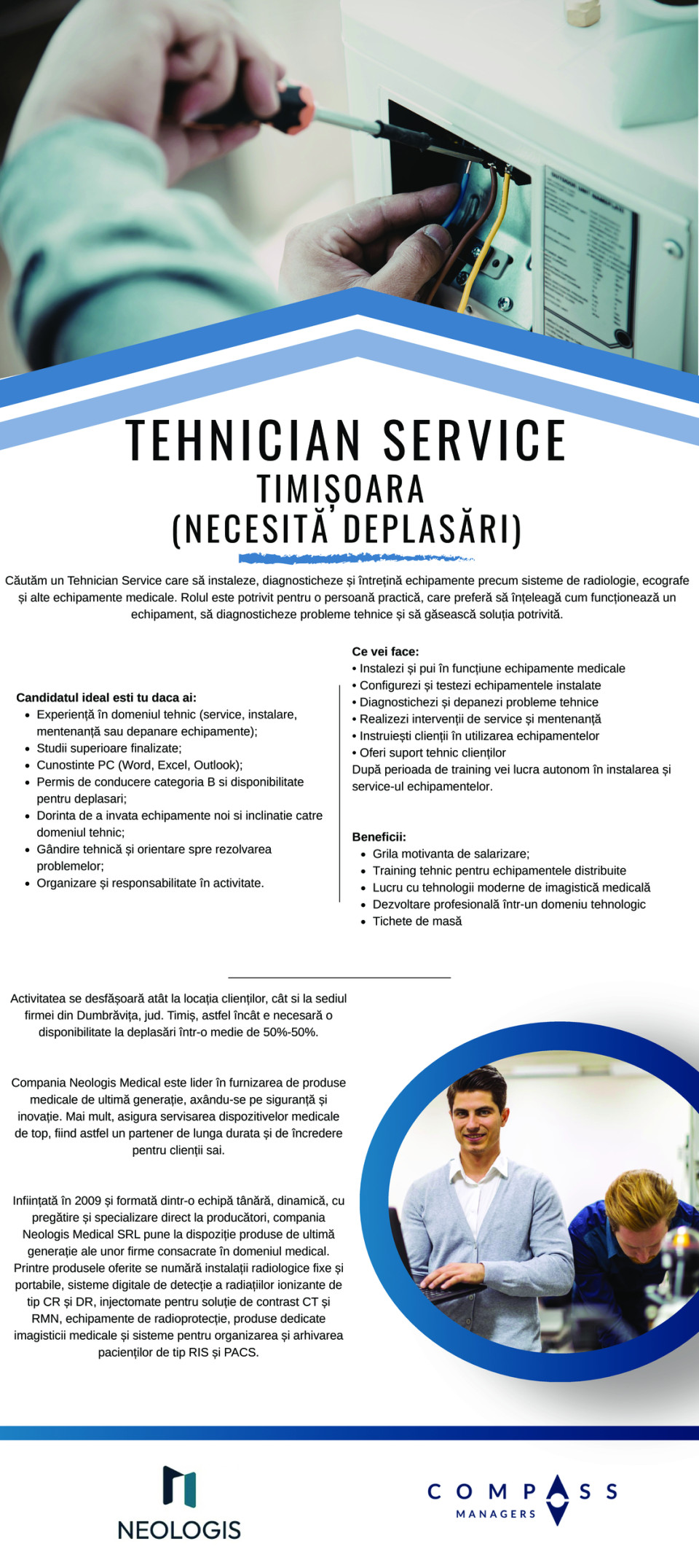 TEHNICIAN SERVICE TIMIȘOARA (NECESITĂ DEPLASĂRI)