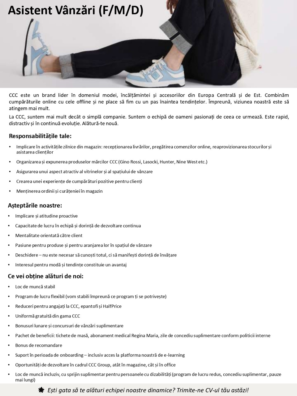 Asistent Vânzări CCC - part-time (4h) - Afi Arad