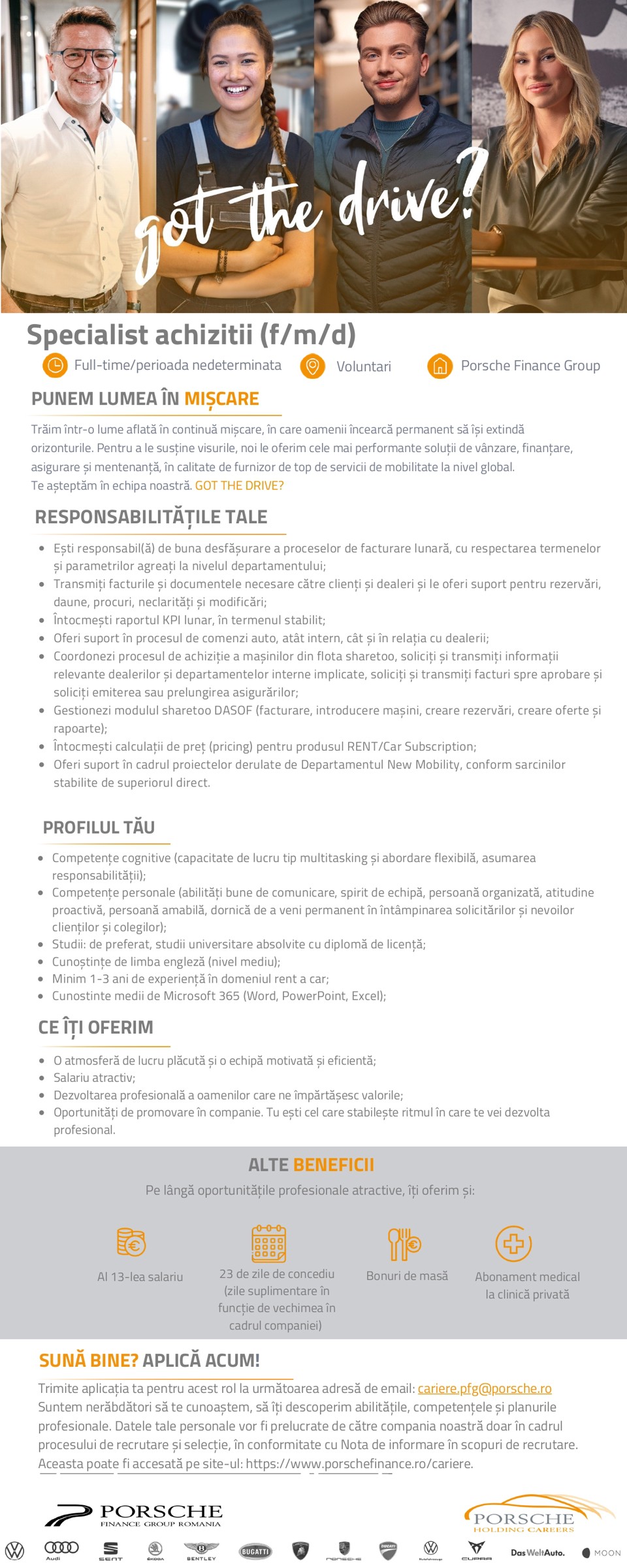 Specialist achizitii (f/m/d) - Porsche Finance Group