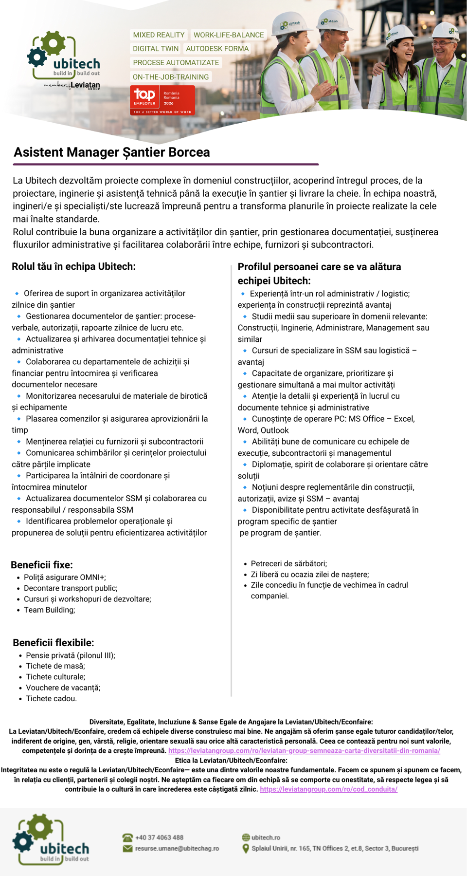 Asistent Manager Santier Borcea