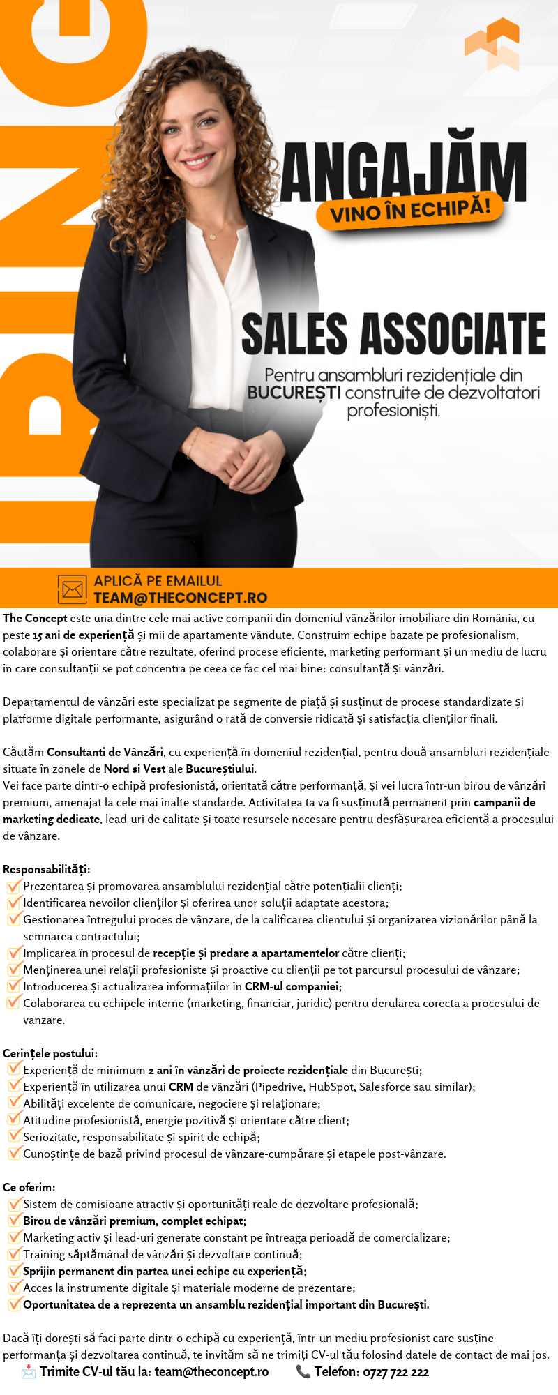 Consultant Vânzări - Ansambluri Rezidențiale | București